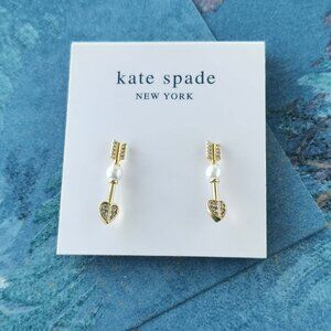 Kate Spade Love Game Arrow Gold Earpin Earrings Pearl